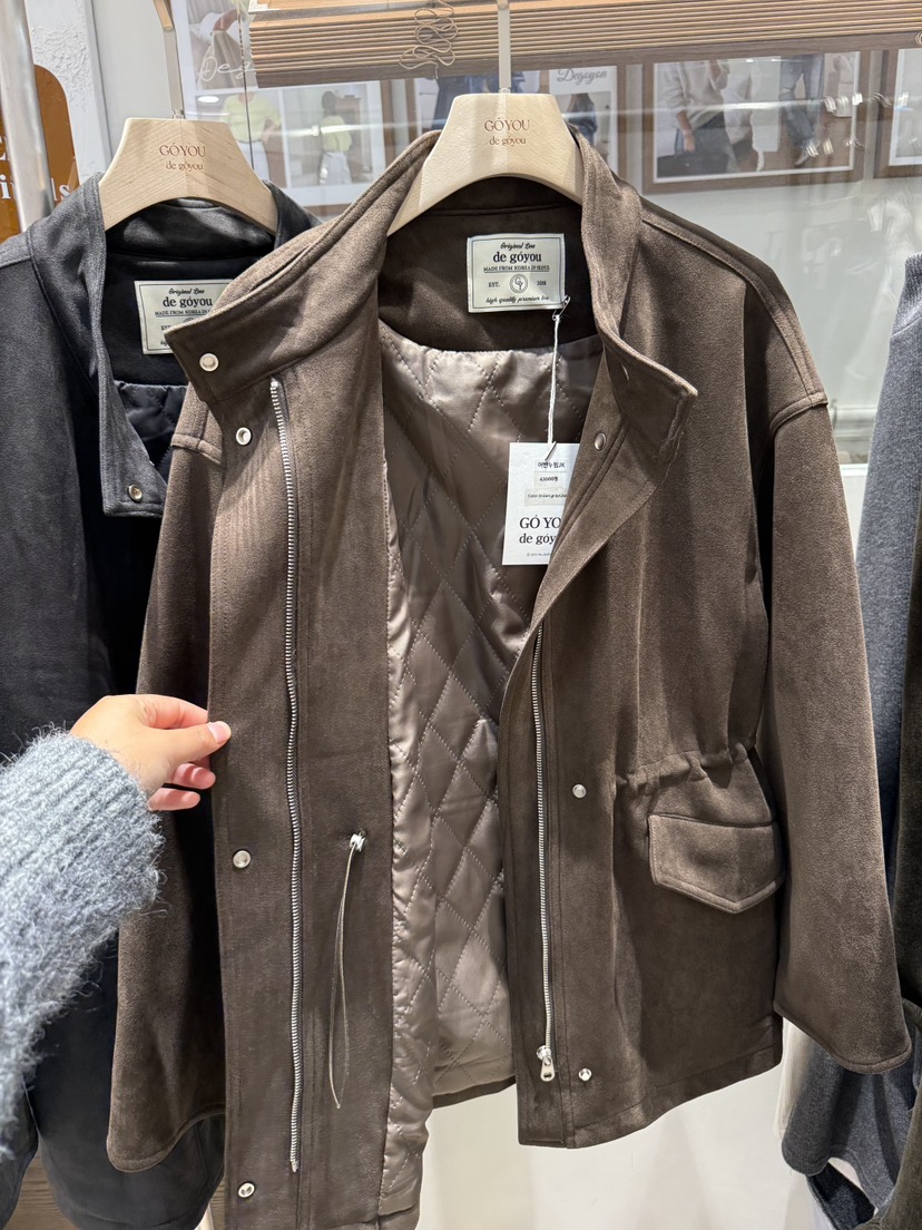 DE GO YOU東大門㊣直郵女裝新品休閑25秋冬職業夾克麂皮絎縫DE GO YOU夾克