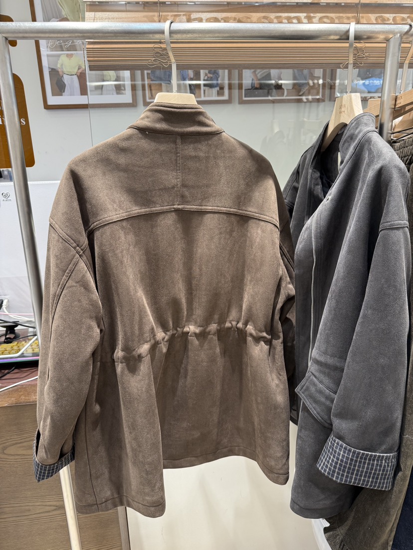 DE GO YOU東大門㊣直郵女裝新品休閑25秋冬職業夾克麂皮絎縫DE GO YOU夾克