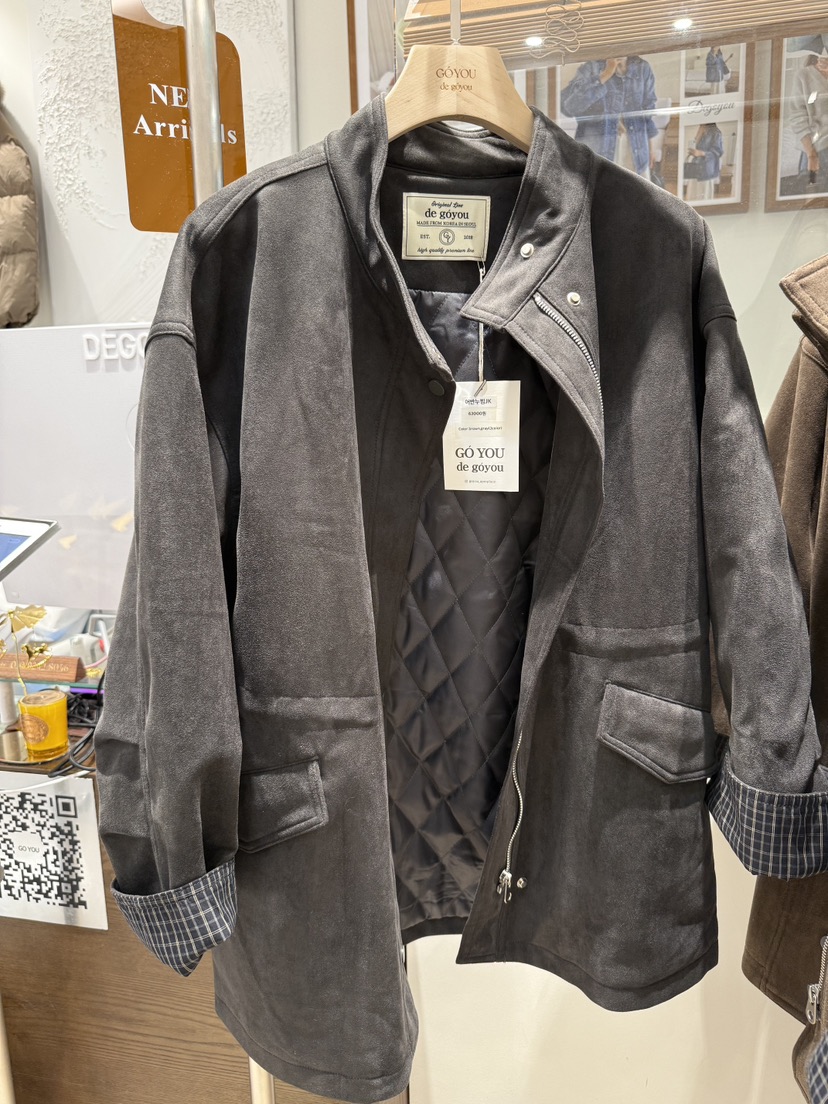 DE GO YOU東大門㊣直郵女裝新品休閑25秋冬職業夾克麂皮絎縫DE GO YOU夾克