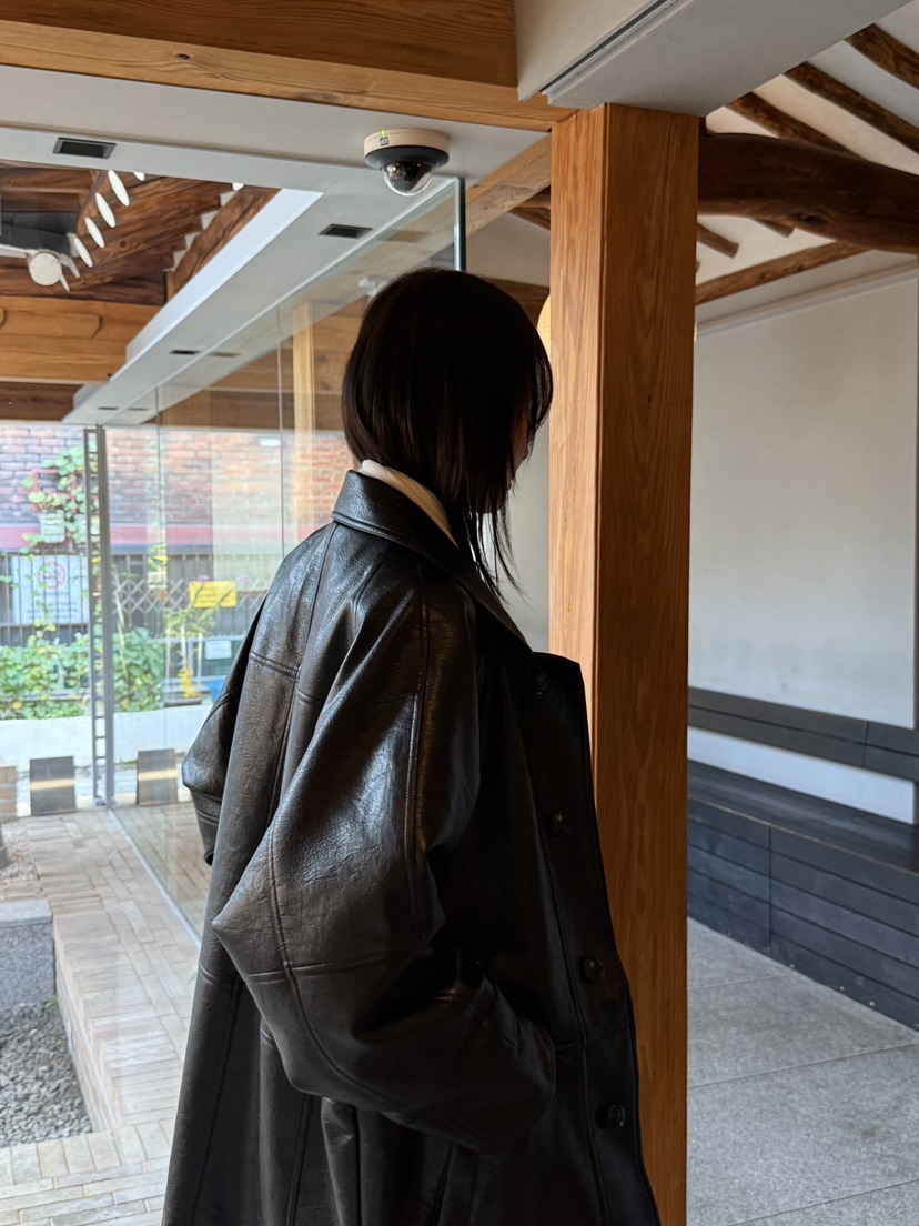 FIFO韓國代購㊣女裝新款職業25秋冬推薦休閑人氣中長款大衣FIFO中長款大衣