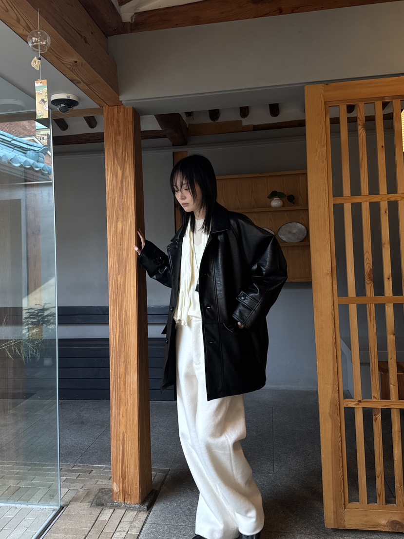 FIFO韓國代購㊣女裝新款職業25秋冬推薦休閑人氣中長款大衣FIFO中長款大衣