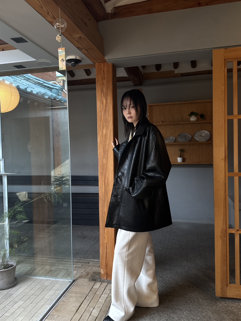 FIFO韓國代購㊣女裝新款職業25秋冬推薦休閑人氣中長款大衣FIFO中長款大衣