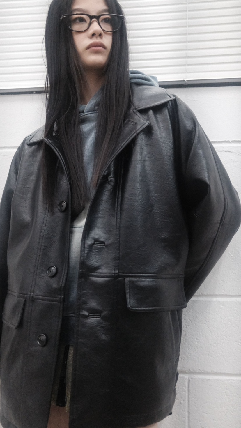 FIFO韓國代購㊣女裝新款職業25秋冬推薦休閑人氣中長款大衣FIFO中長款大衣