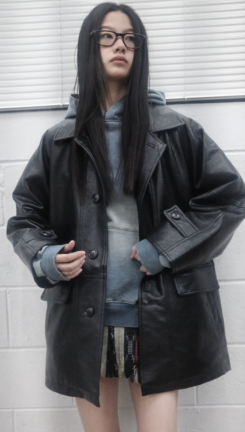 FIFO韓國代購㊣女裝新款職業25秋冬推薦休閑人氣中長款大衣FIFO中長款大衣