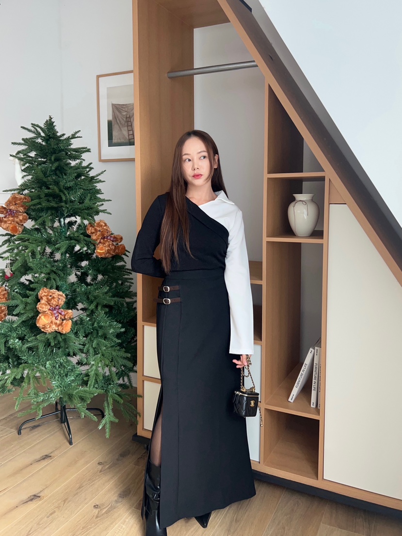 BOLD東大門㊣實拍女裝新品真品熱賣25秋冬時尚職業人氣長裙BOLD長裙