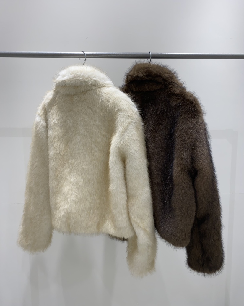 NOPROBLEM韓國直郵㊣女裝新品時尚職業人氣25秋冬短款大衣毛皮NOPROBLEM短款大衣