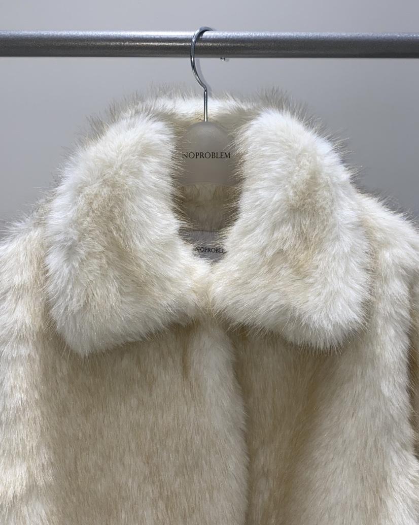 NOPROBLEM韓國直郵㊣女裝新品時尚職業人氣25秋冬短款大衣毛皮NOPROBLEM短款大衣