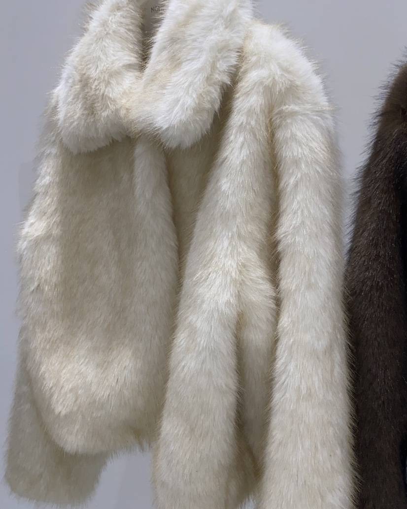 NOPROBLEM韓國直郵㊣女裝新品時尚職業人氣25秋冬短款大衣毛皮NOPROBLEM短款大衣