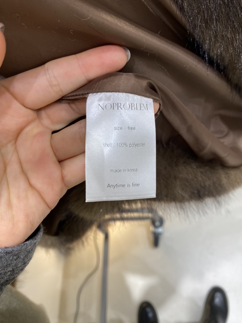 NOPROBLEM韓國直郵㊣女裝新品時尚職業人氣25秋冬短款大衣毛皮NOPROBLEM短款大衣