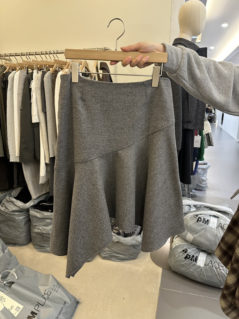 MONDAYMORING東大門㊣直郵女士新品人氣25秋冬半身裙中短裙羊毛MONDAYMORING半身裙/中短裙