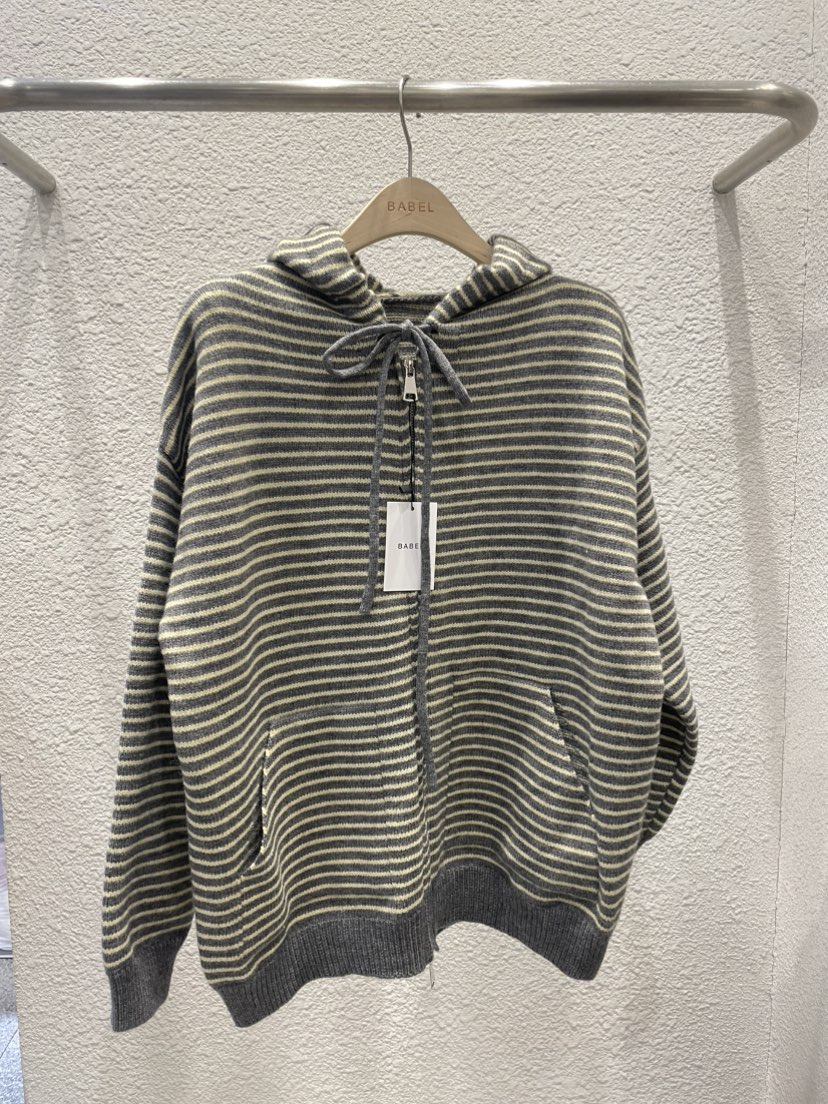 BABEL東大門㊣代購女士新款休閑真品25秋冬針織衫連帽拉鏈衫BABEL針織衫圖色1