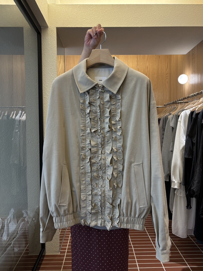 CHOI-L東大門㊣直郵女士新品時尚職業熱賣夾克Sale荷葉邊棉質CHOI夾克圖色1