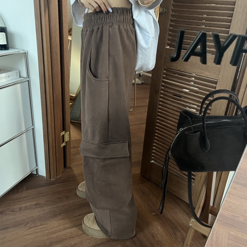 OURWAVE/OUR ROOM韓國直郵㊣女士新款熱賣休閑褲工裝褲加絨Our Wave/Our Room休閑褲