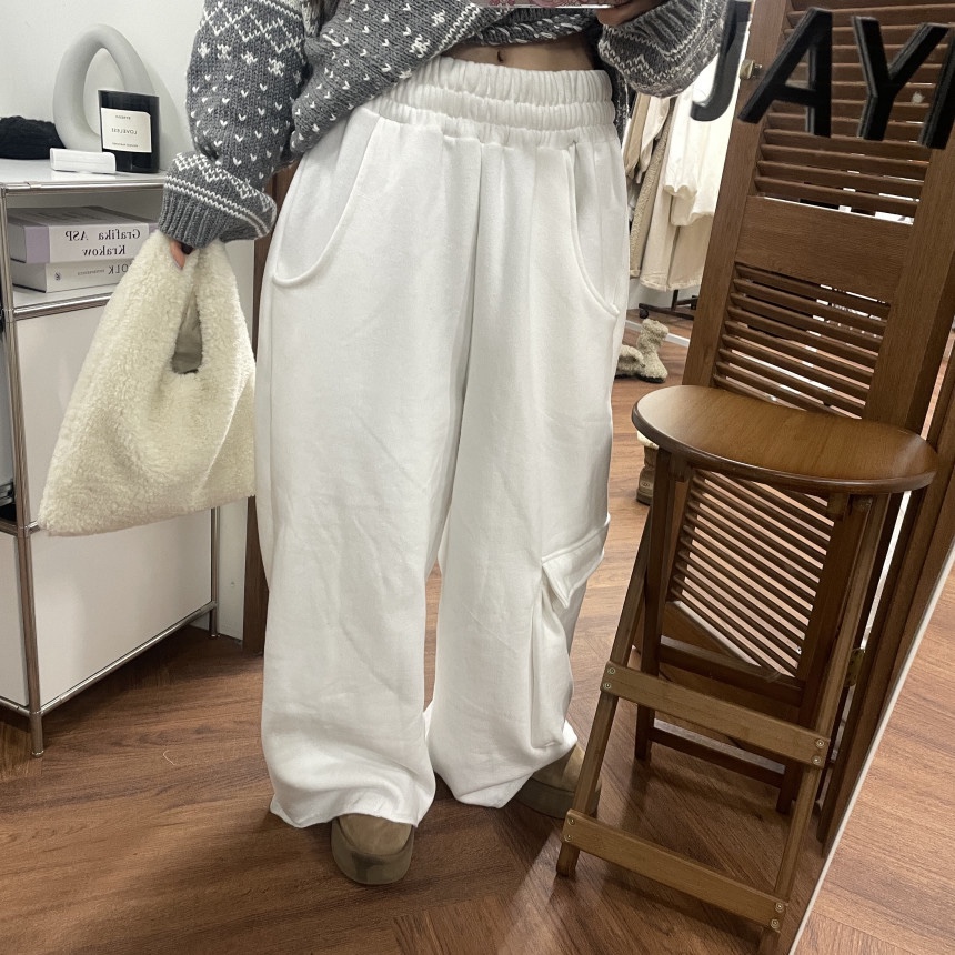 OURWAVE/OUR ROOM韓國直郵㊣女士新款熱賣休閑褲工裝褲加絨Our Wave/Our Room休閑褲