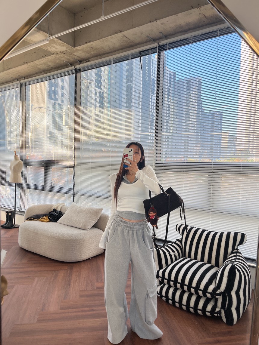 OURWAVE/OUR ROOM韓國直郵㊣女士新款熱賣休閑褲工裝褲加絨Our Wave/Our Room休閑褲