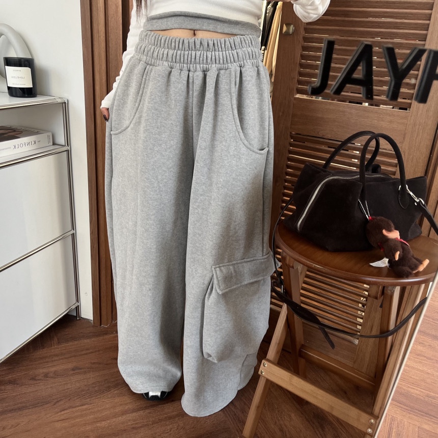OURWAVE/OUR ROOM韓國直郵㊣女士新款熱賣休閑褲工裝褲加絨Our Wave/Our Room休閑褲