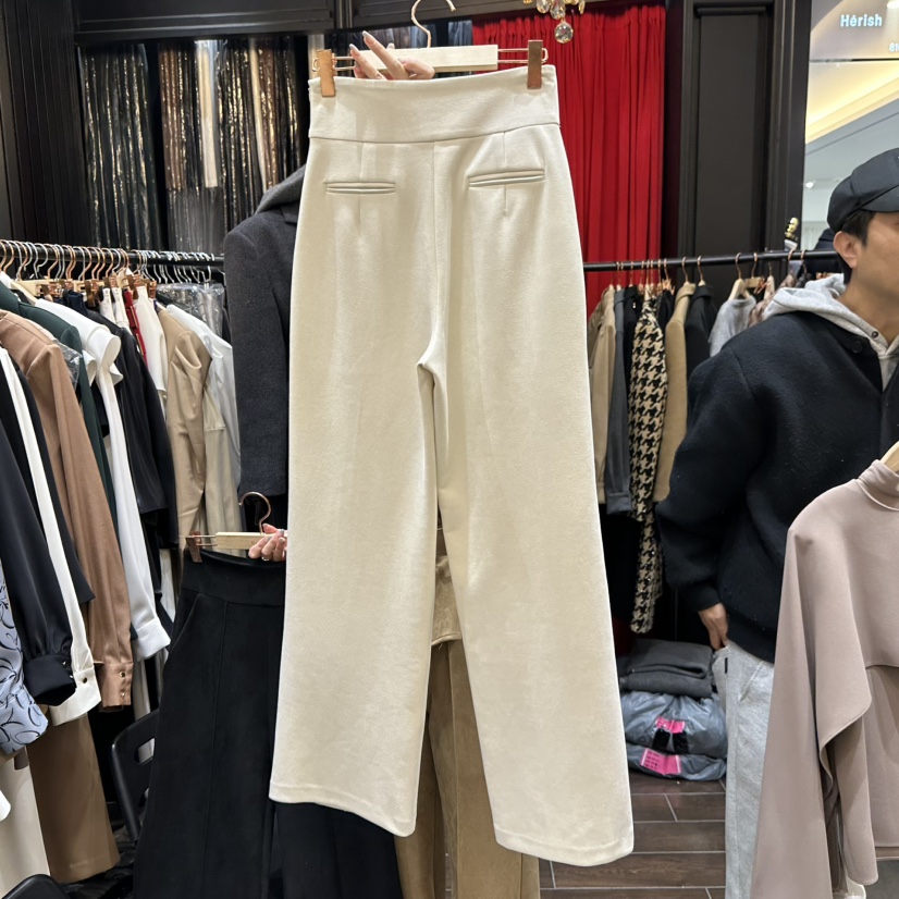 HERISH-HAUTE東大門㊣實拍女士新品推薦時尚休閑休閑褲絨面革HERISH-HAUTE休閑褲