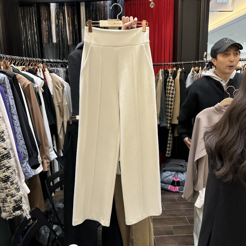 HERISH-HAUTE東大門㊣實拍女士新品推薦時尚休閑休閑褲絨面革HERISH-HAUTE休閑褲圖色1