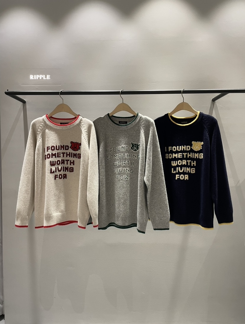 RIPPLE東大門㊣實拍女士新款推薦休閑真品時尚針織衫泰迪熊RIPPLE針織衫