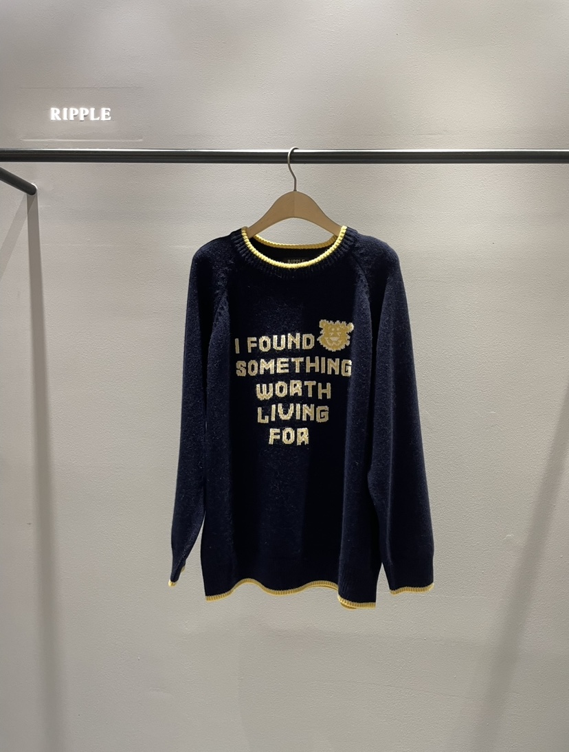 RIPPLE東大門㊣實拍女士新款推薦休閑真品時尚針織衫泰迪熊RIPPLE針織衫圖色3