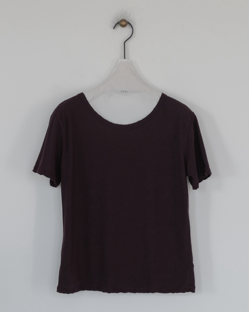 HONG-P東大門㊣實拍女裝新款休閑25秋冬職業人氣熱賣推薦T恤HONG-PT恤圖色4酒紅