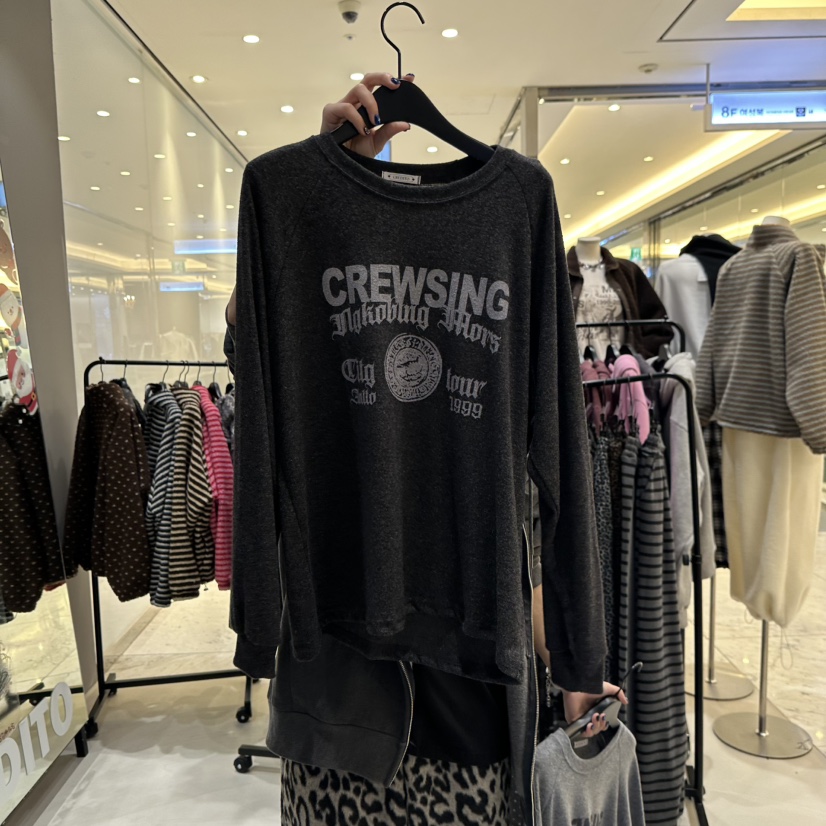 CREDITO韓國代購㊣女士新品熱賣職業真品時尚25秋冬長袖T恤CREDITO長袖T恤圖色2