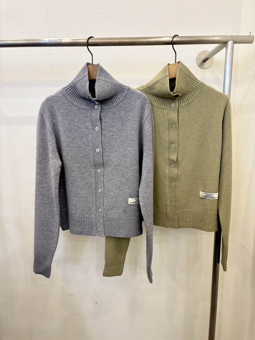 LUMIPLE韓國直郵㊣女裝新品推薦休閑真品人氣針織衫高領紐扣LUMIPLE針織衫