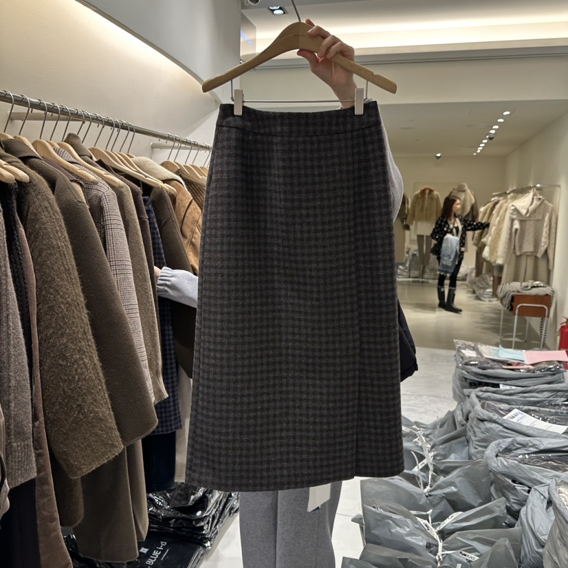 BLUEI-D東大門㊣直郵女裝新款職業真品熱賣人氣時尚休閑長裙Blue i-d長裙圖色2棕色