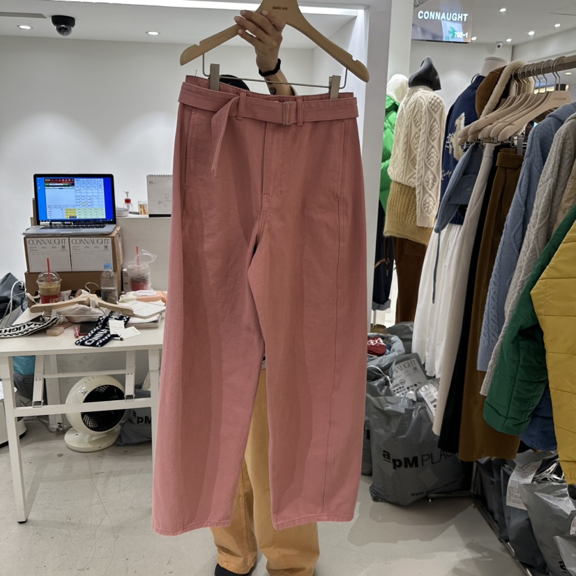 CONNAUGHT韓國代購㊣女裝新品25秋冬推薦熱賣真品休閑褲含腰帶CONNAUGHT休閑褲圖色1