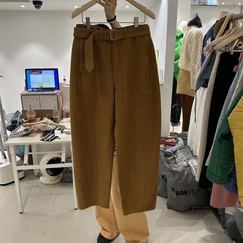 CONNAUGHT韓國代購㊣女裝新品25秋冬推薦熱賣真品休閑褲含腰帶CONNAUGHT休閑褲圖色2