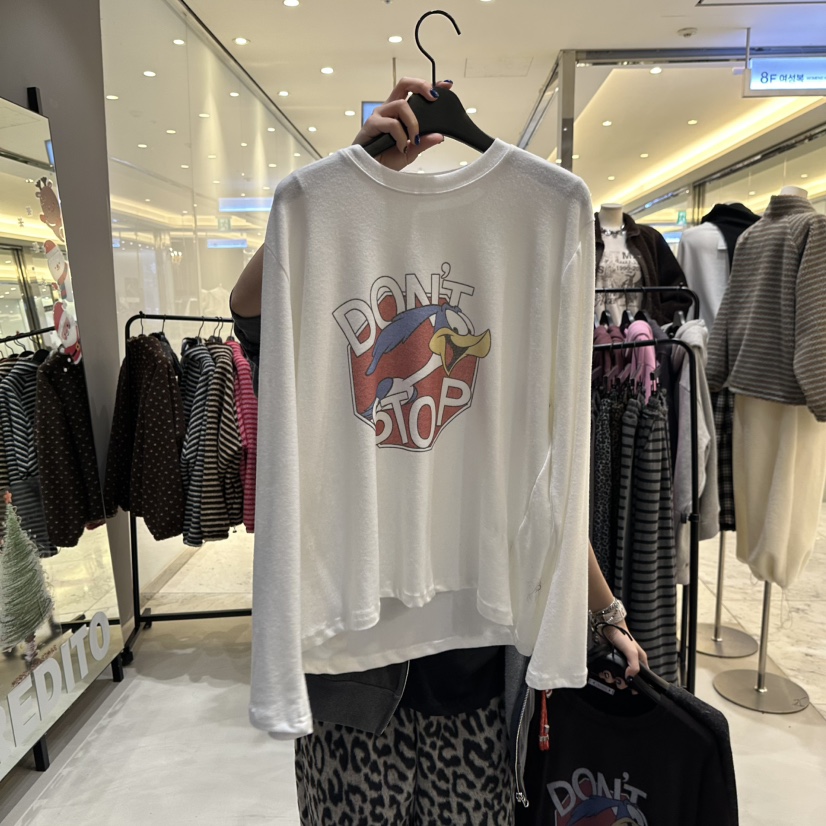 CREDITO東大門㊣直郵女裝新品休閑25秋冬熱賣真品職業長袖T恤CREDITO長袖T恤圖色1