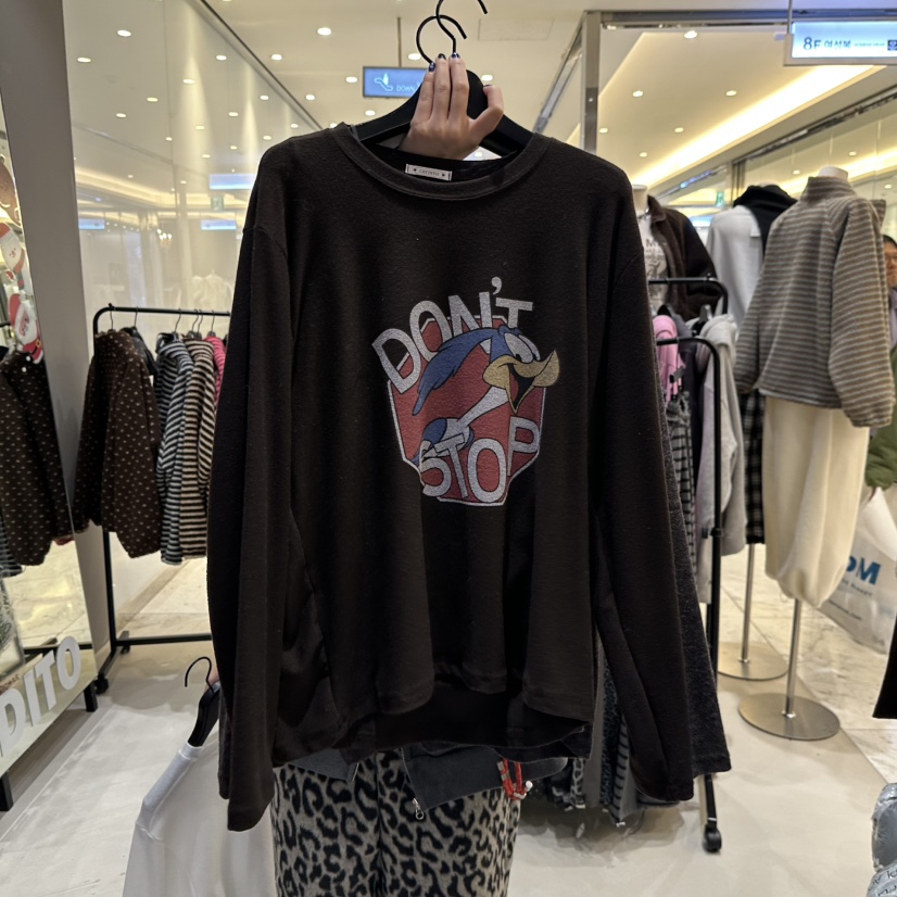 CREDITO東大門㊣直郵女裝新品休閑25秋冬熱賣真品職業長袖T恤CREDITO長袖T恤圖色2棕色