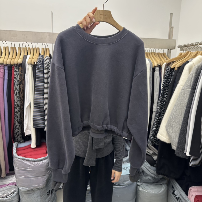 SPECIAL東大門㊣代購女士新款人氣25秋冬熱賣時尚休閑衛衣加絨SPECIAL衛衣圖色2墨色