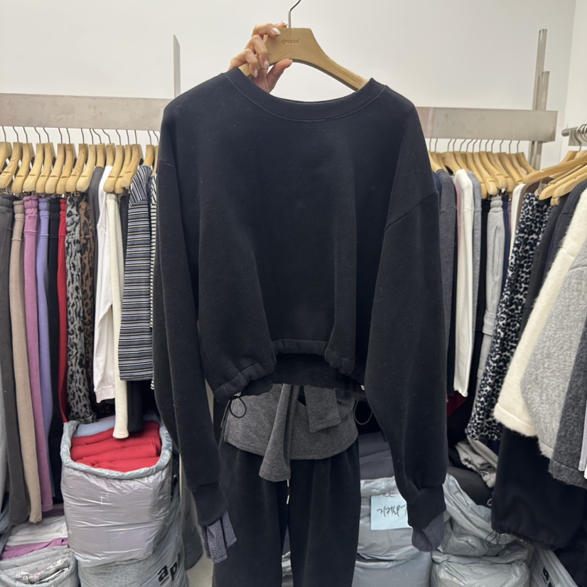 SPECIAL東大門㊣代購女士新款人氣25秋冬熱賣時尚休閑衛衣加絨SPECIAL衛衣圖色4黑色