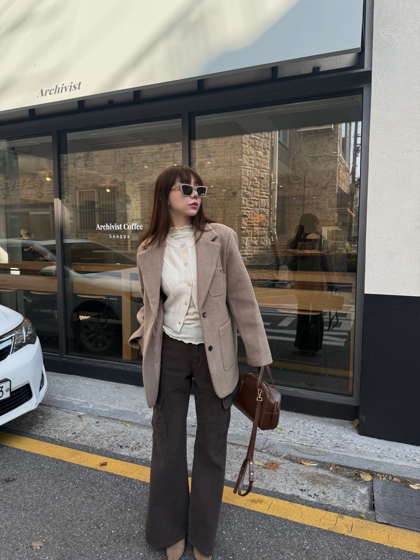 LUMIPLE東大門㊣實拍女士新品推薦真品職業人氣25秋冬時尚夾克LUMIPLE夾克