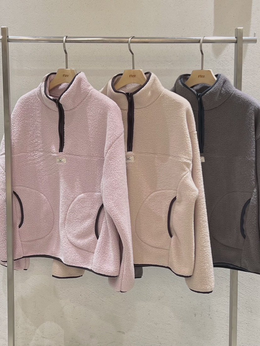 FIZZ東大門㊣直郵女裝新品25秋冬人氣休閑推薦衛衣抓絨拉鏈FIZZ衛衣