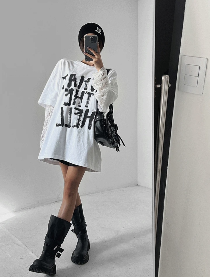 OKIE東大門㊣直郵女裝新款人氣推薦真品熱賣時尚長袖T恤假兩件OKIE長袖T恤