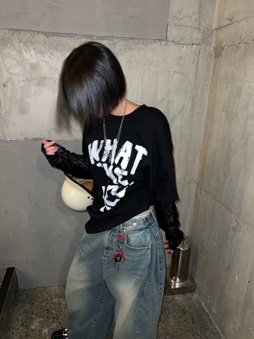 OKIE東大門㊣直郵女裝新款人氣推薦真品熱賣時尚長袖T恤假兩件OKIE長袖T恤