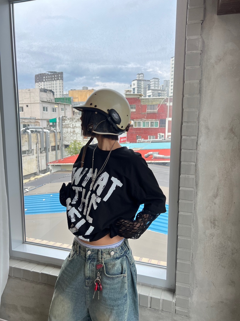 OKIE東大門㊣直郵女裝新款人氣推薦真品熱賣時尚長袖T恤假兩件OKIE長袖T恤