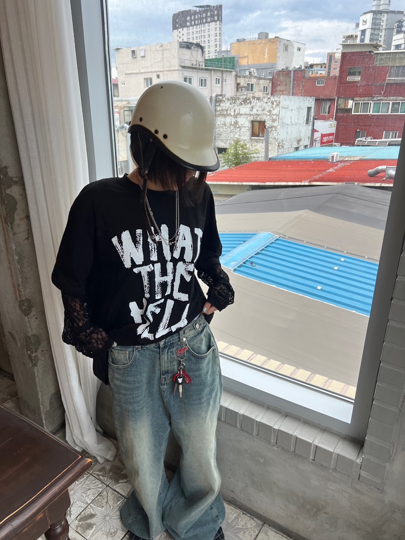 OKIE東大門㊣直郵女裝新款人氣推薦真品熱賣時尚長袖T恤假兩件OKIE長袖T恤