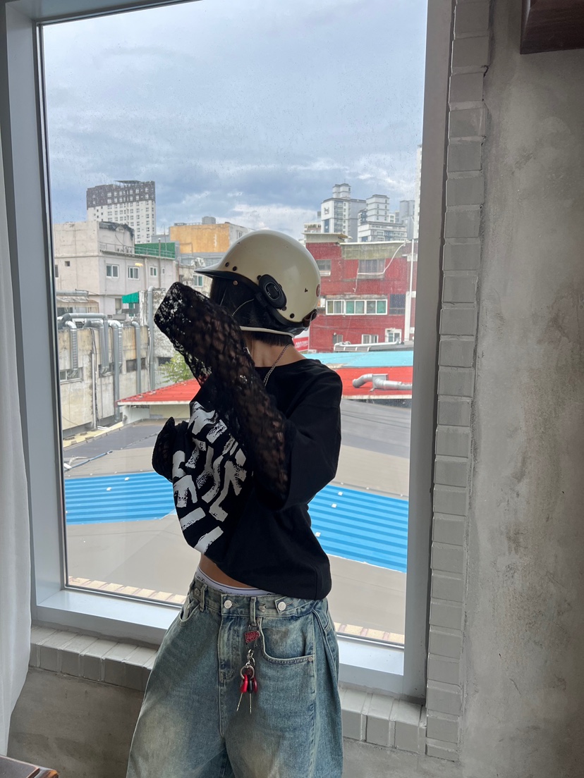 OKIE東大門㊣直郵女裝新款人氣推薦真品熱賣時尚長袖T恤假兩件OKIE長袖T恤