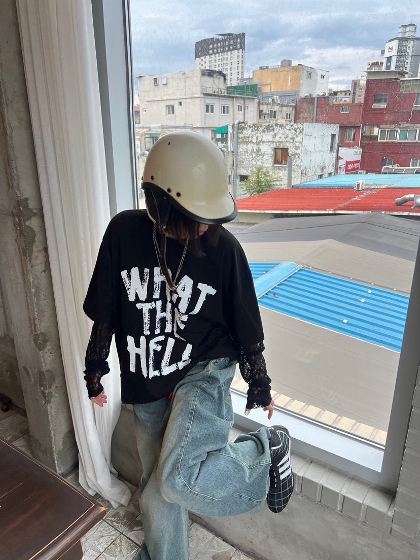 OKIE東大門㊣直郵女裝新款人氣推薦真品熱賣時尚長袖T恤假兩件OKIE長袖T恤