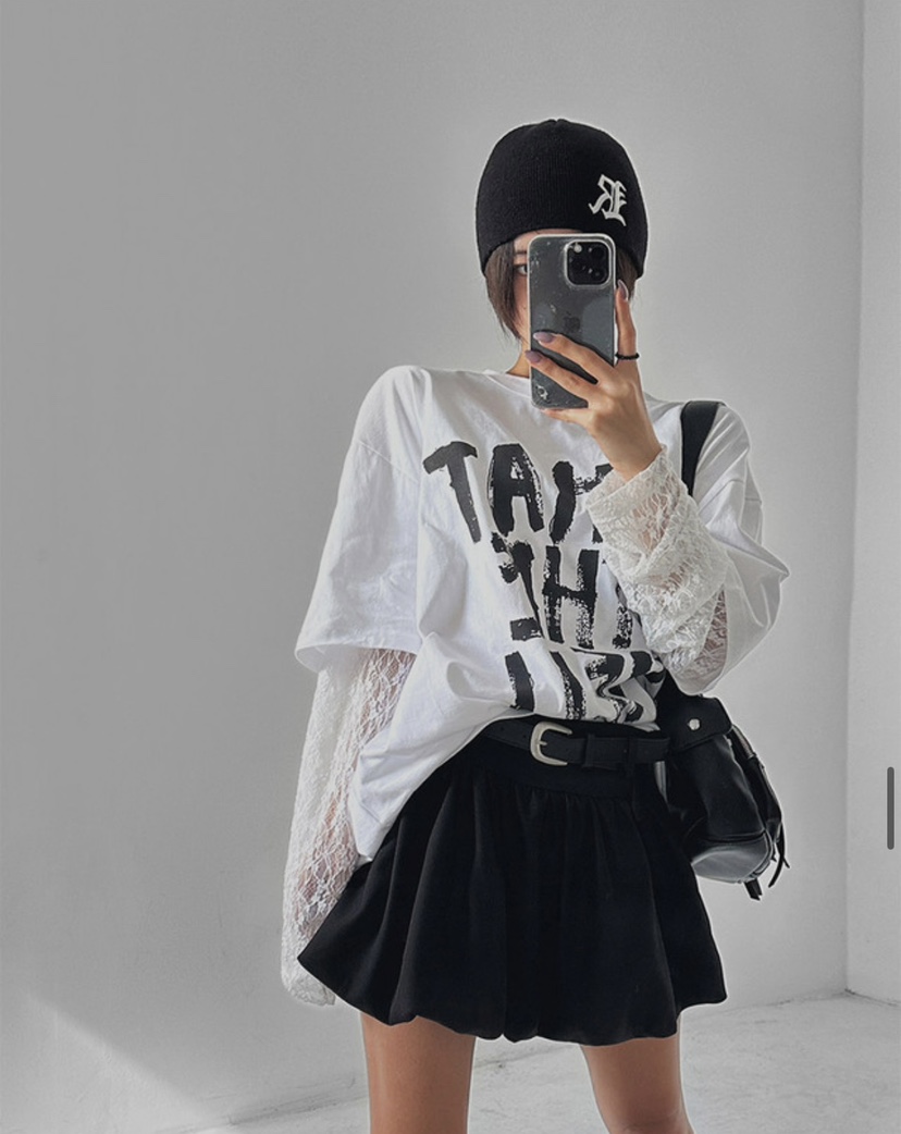 OKIE東大門㊣直郵女裝新款人氣推薦真品熱賣時尚長袖T恤假兩件OKIE長袖T恤圖色1