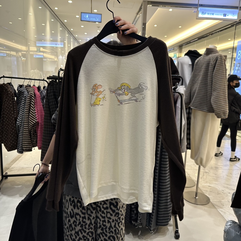 CREDITO韓國代購㊣女士新款推薦時尚熱賣休閑真品25秋冬長袖T恤CREDITO長袖T恤圖色1