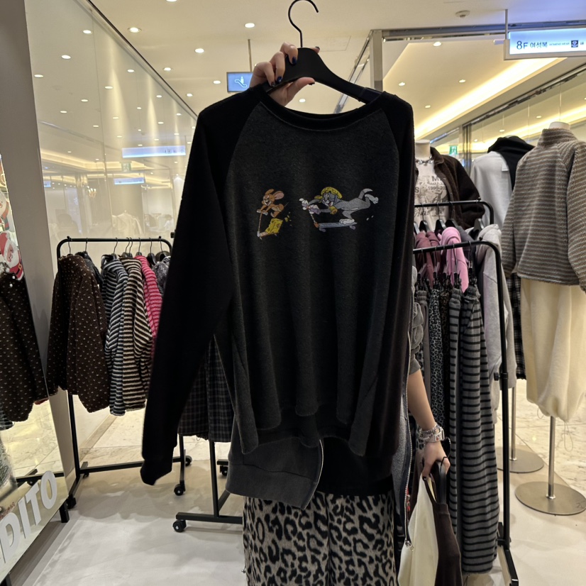 CREDITO韓國代購㊣女士新款推薦時尚熱賣休閑真品25秋冬長袖T恤CREDITO長袖T恤圖色2