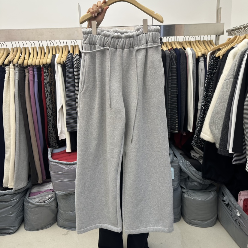 SPECIAL韓國代購㊣女士新款推薦人氣時尚25秋冬休閑褲含腰繩加絨SPECIAL休閑褲圖色1