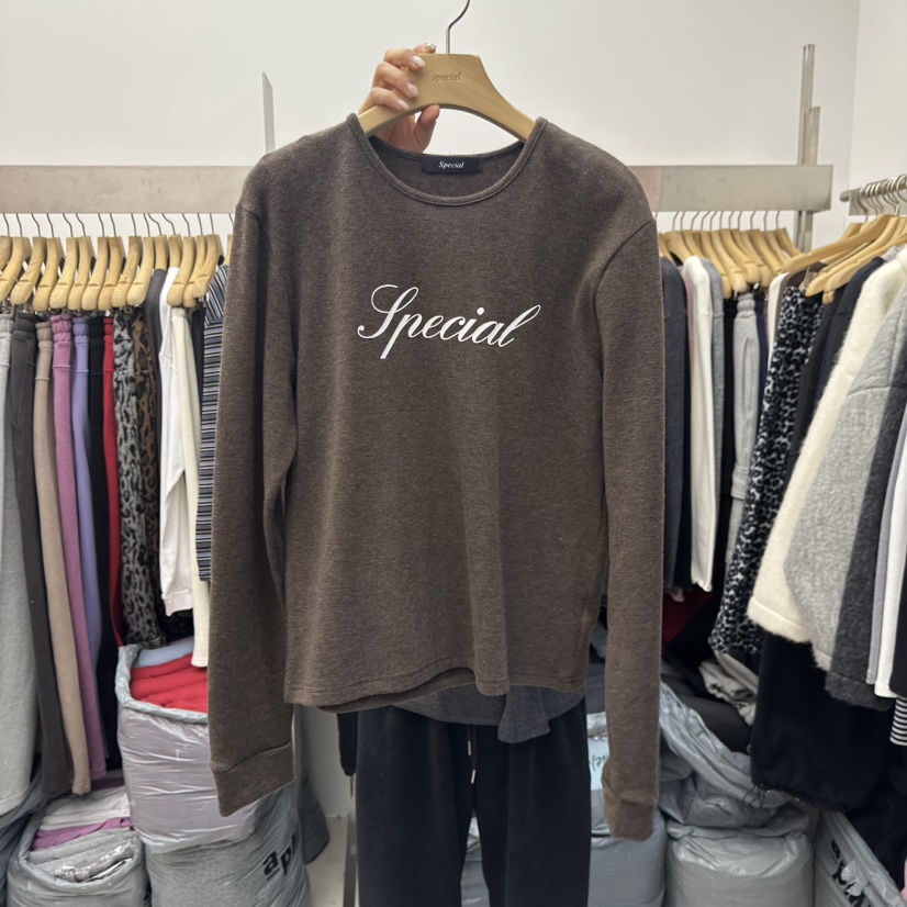 SPECIAL東大門㊣實拍女士新品人氣25秋冬時尚職業真品長袖T恤SPECIAL長袖T恤圖色2