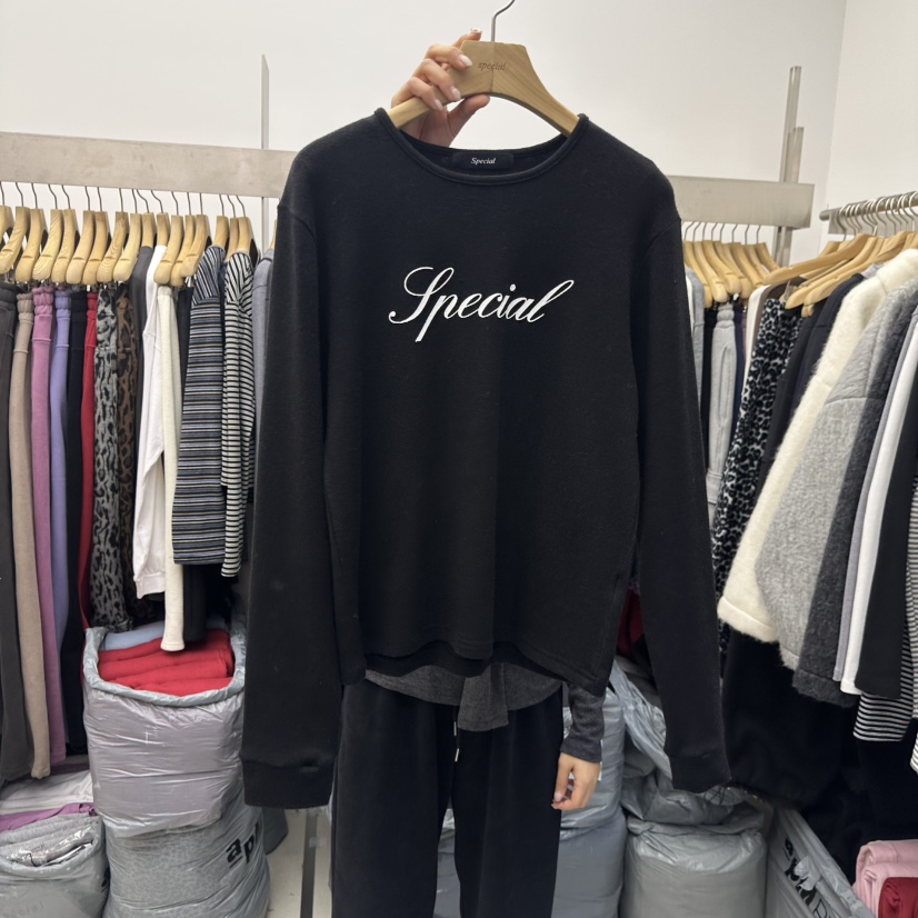 SPECIAL東大門㊣實拍女士新品人氣25秋冬時尚職業真品長袖T恤SPECIAL長袖T恤圖色5黑色