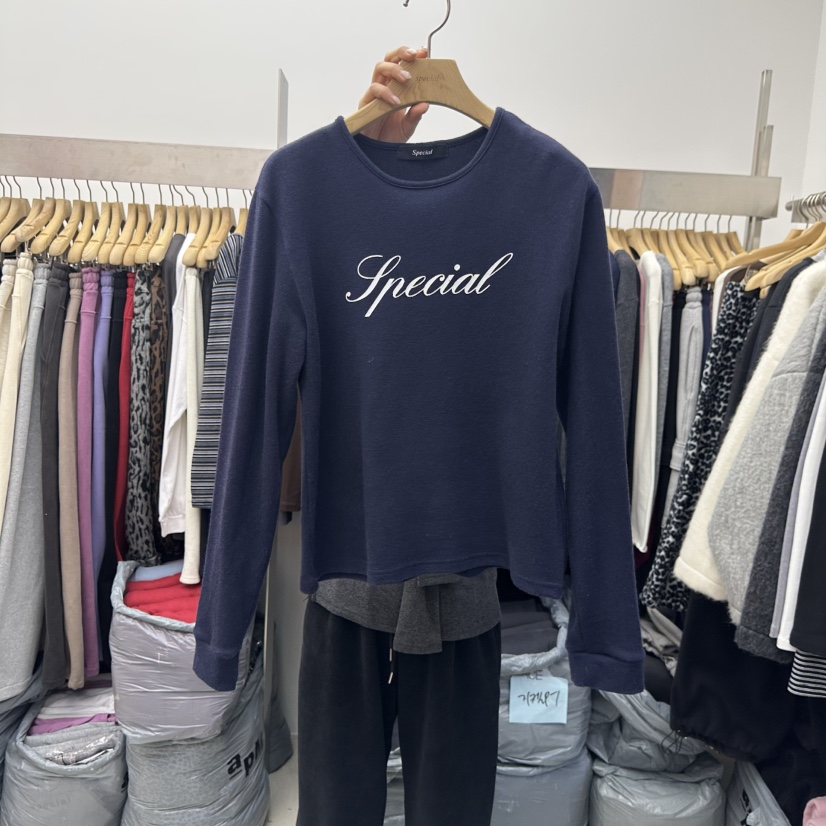 SPECIAL東大門㊣實拍女士新品人氣25秋冬時尚職業真品長袖T恤SPECIAL長袖T恤圖色6深藍色