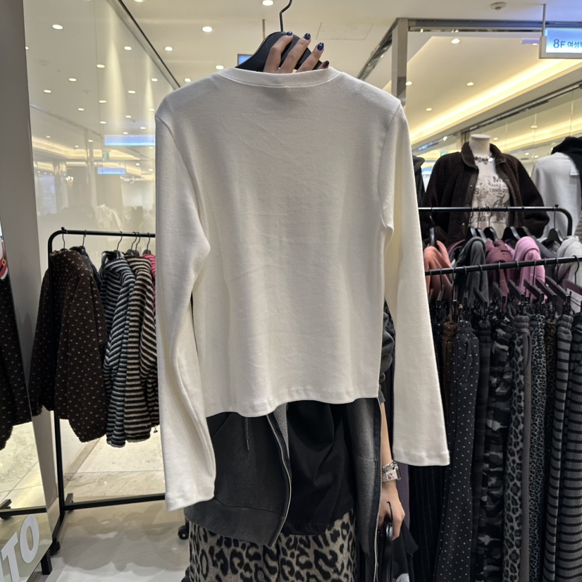 CREDITO韓國直郵㊣女裝新款熱賣職業真品25秋冬休閑長袖T恤CREDITO長袖T恤